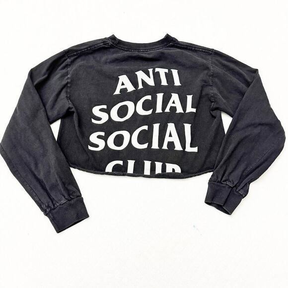 Anti Social Social Club Get Weird Long Sleeve Crop Top T-Shirt Size Small - Picture 3 of 4